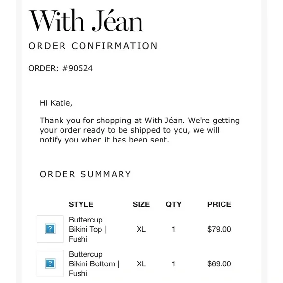 With Jean Red and Green Bikini Set - Picture 4 of 4